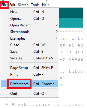 arduino config