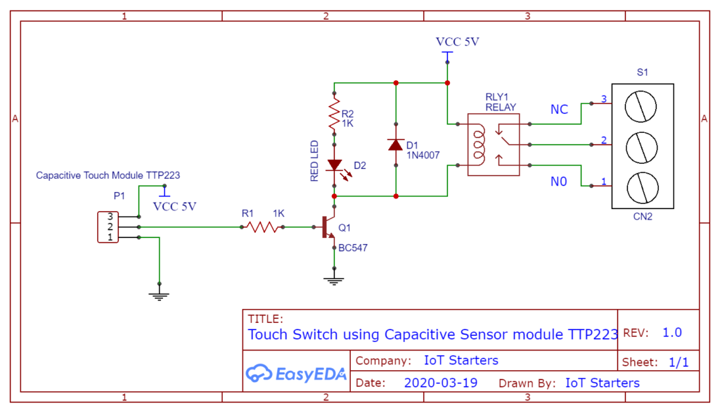 Touch Based Switch board circuit