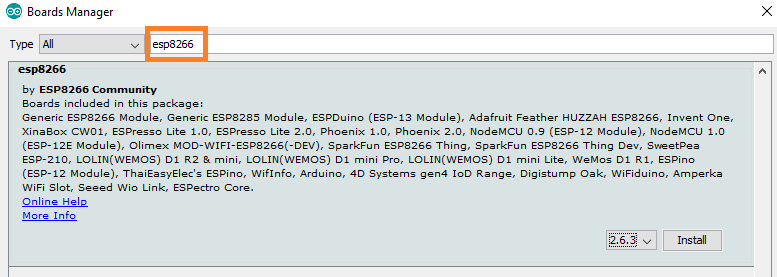 Arduino config