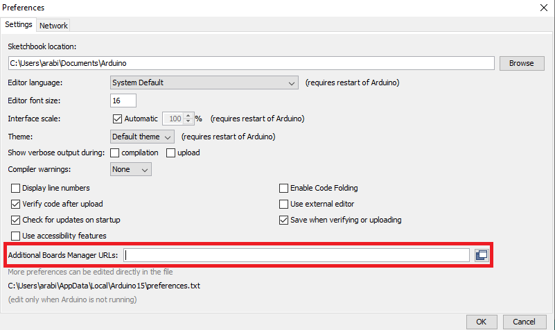 Arduino IDE Setup esp32