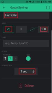 Humidity config