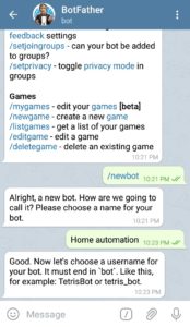 Enter a name for your bot