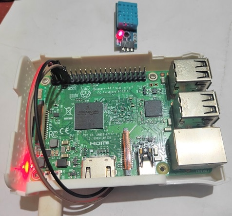 Connecting DHT11 Sensor with Raspberry Pi 3 using Python