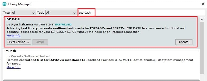 Temperature Monitoring with ESP-DASH Webserver