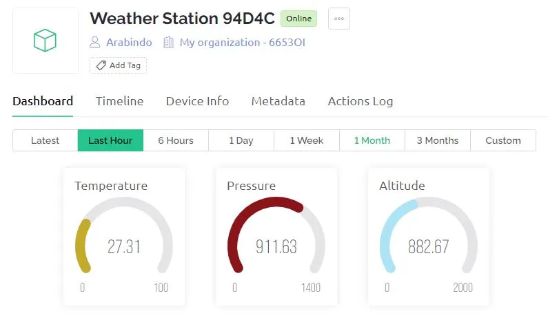 Monitoring Weather Data using BMP280 and Blynk 2.0