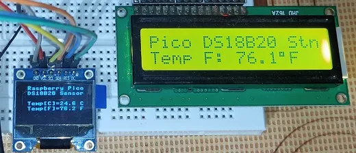Raspberry Pi Pico with LCD & SSD1306 OLED Display